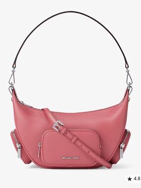 NWT Michael Kors Merritt Shoulder/Crossbody Sling Bag in Hibiscus Leather